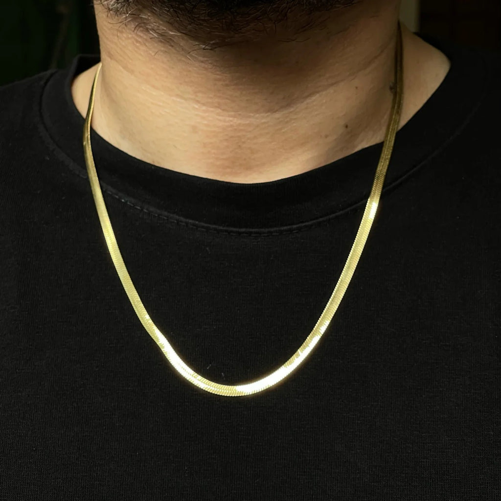 Elegant Flat Snake Chain: Gold & Silver